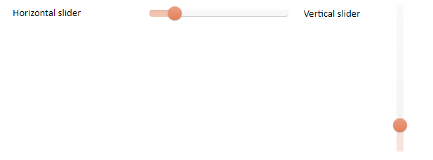 Screenshot of the slider widgets