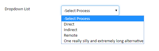Screenshot of an example of the Dropdown widget