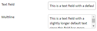 Screenshot of an example of the Text widget
