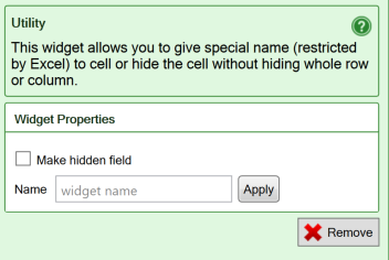 Screenshot of the settings for the Utility widget