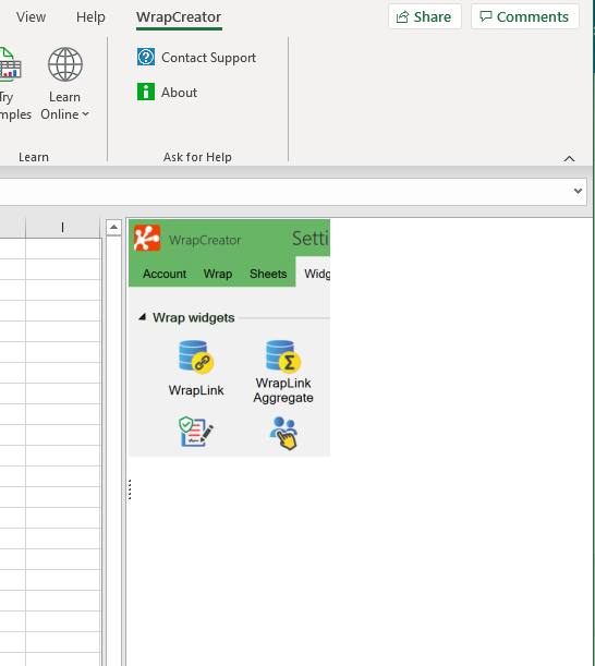 Screenshot of the task pane with large empty areas