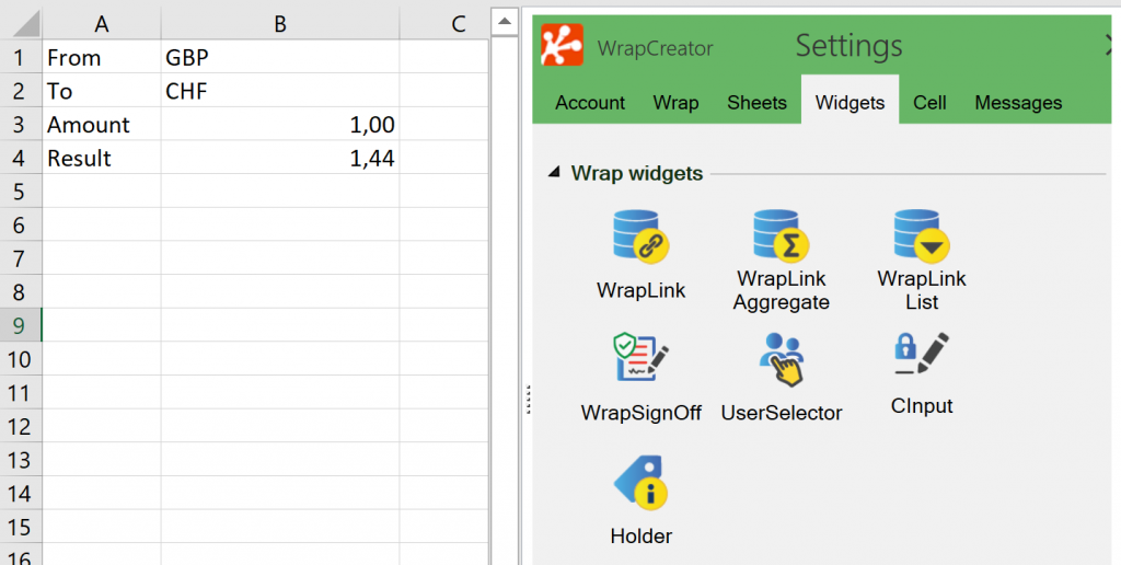 Screenshot of a simple currecny converter
