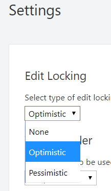 Screenshot of the Lock Type setting in the Wrapsite settings