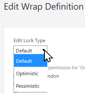 Screenshot of the Lock type setting for a Wrap