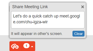 Screenshot of the chat invitation window in TeamWraps