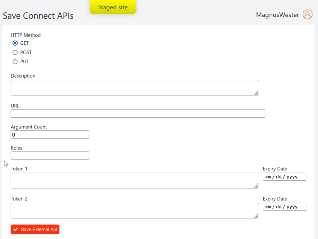Screenshot of the Define WrapConnector detail page